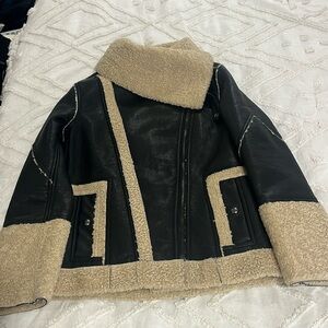 we BlankNYC faux leather/shearling winter coat with collar buckle